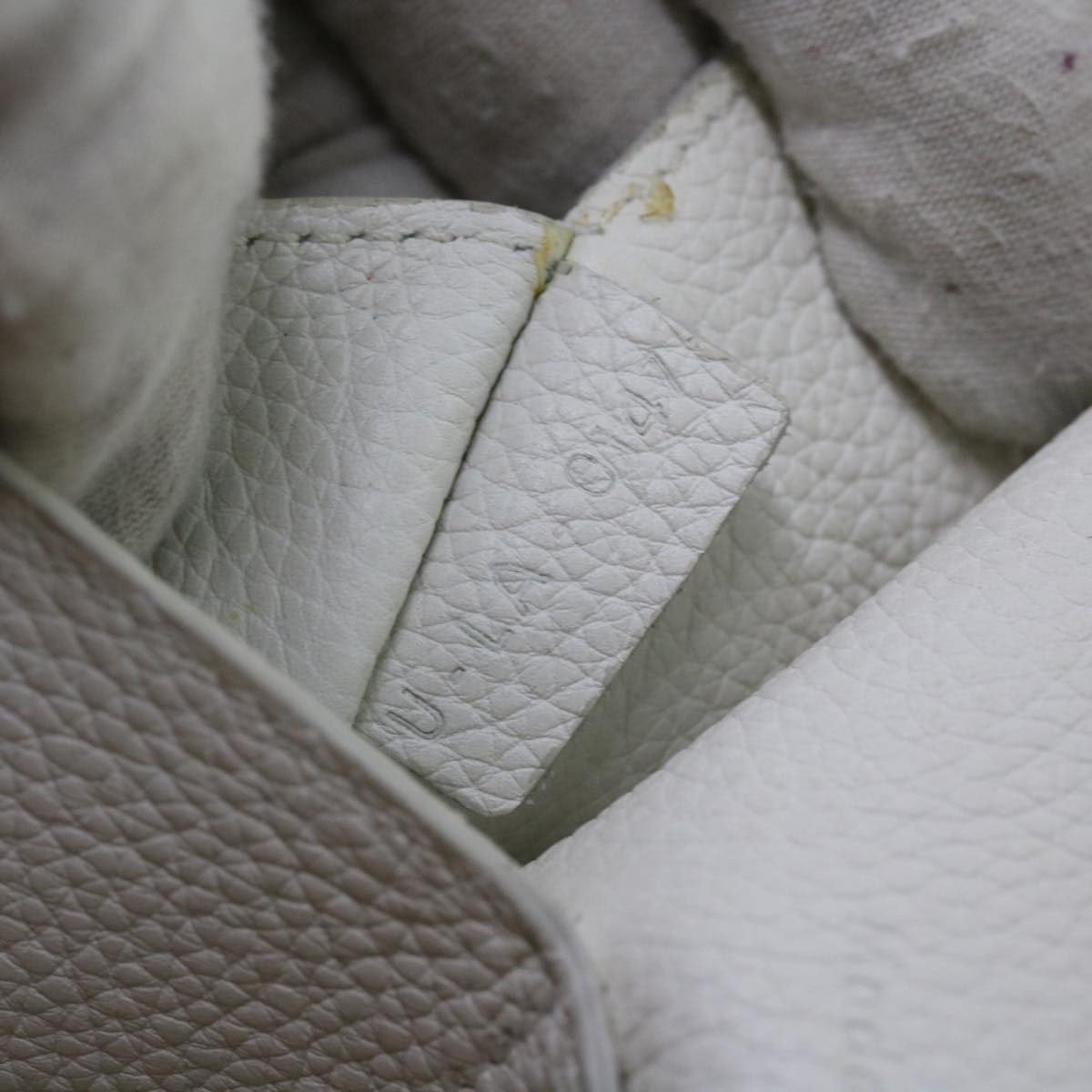 Celine Celine Tri-Fold Shoulder Bag Grained Calfskin Medium Wit