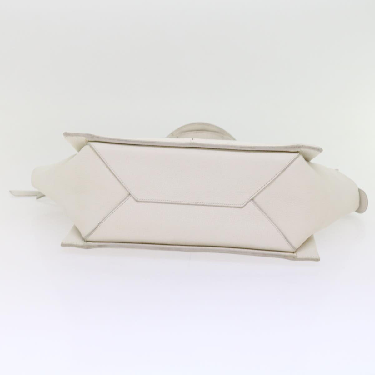 Celine Celine Tri-Fold Shoulder Bag Grained Calfskin Medium Wit