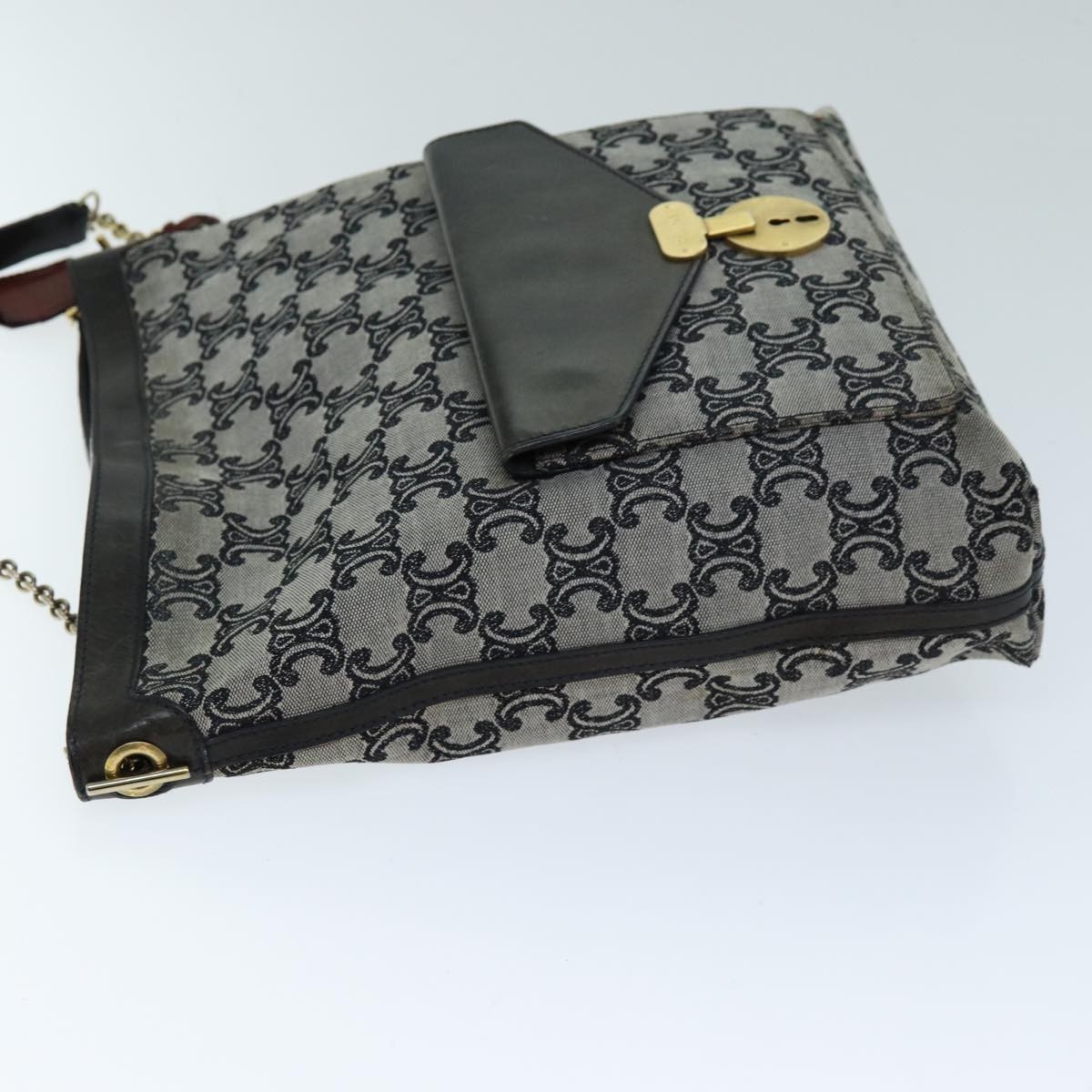 Celine Celine Vintage Triomphe Shoulder Bag Canvas Grijs