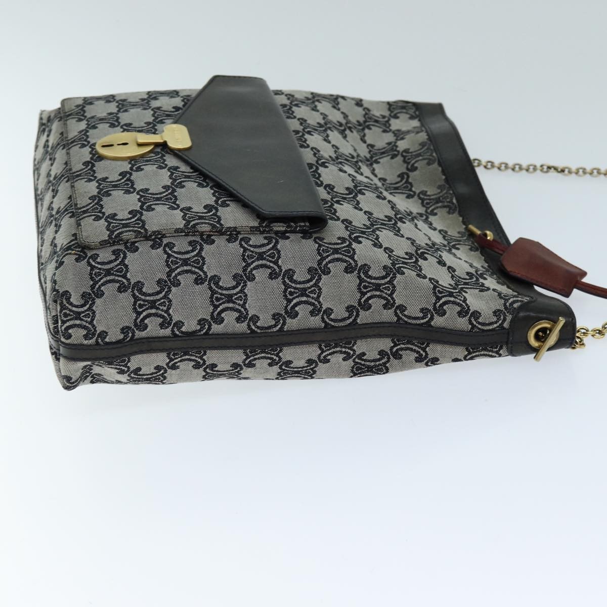 Celine Celine Vintage Triomphe Shoulder Bag Canvas Grijs