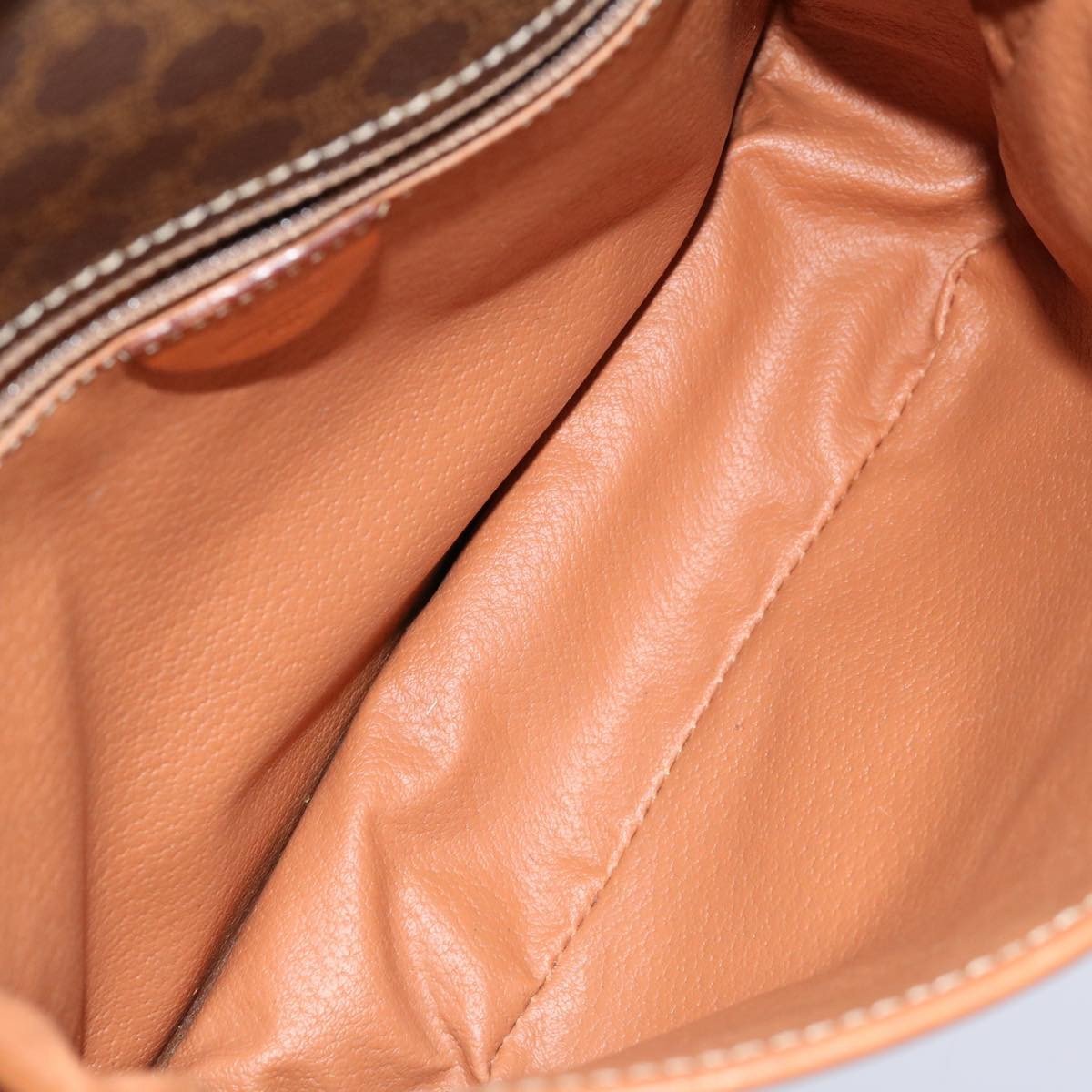 Celine Circle Logo Shoulder Bag Canvas Bruin