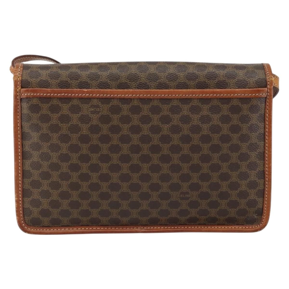 Celine Celine Circle Logo Shoulder Bag Canvas Bruin