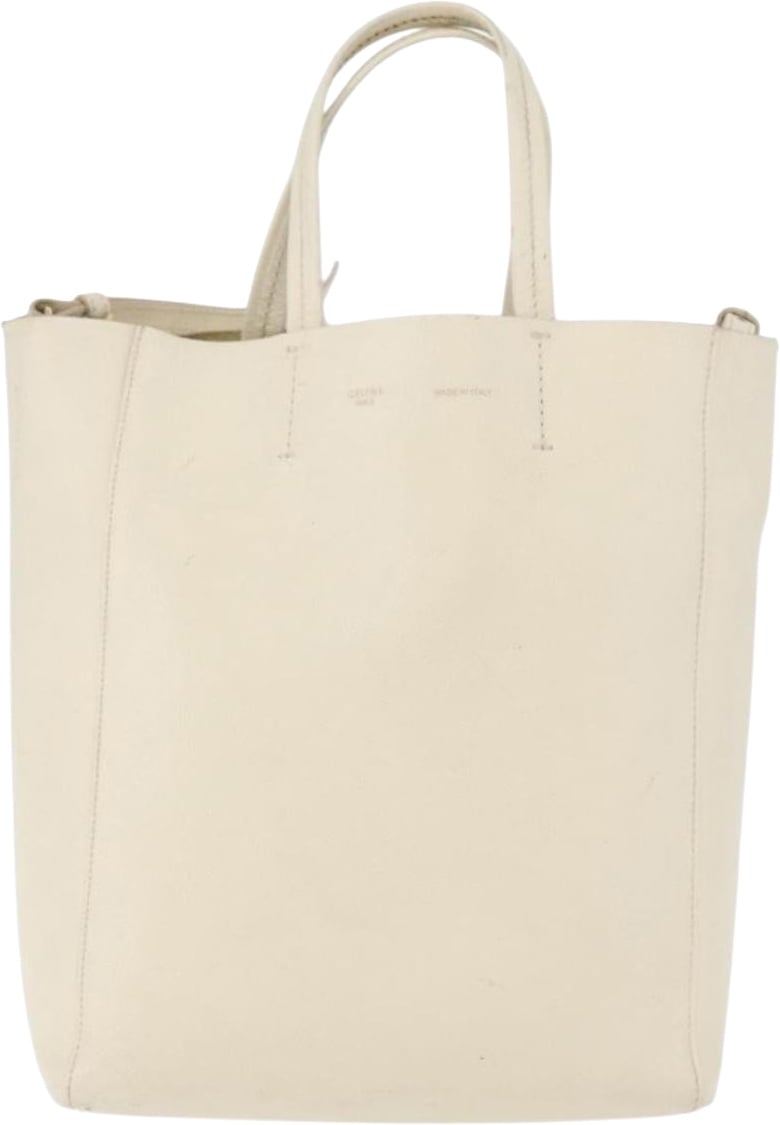 Celine Phantom Cabas Tote Leather Small Wit