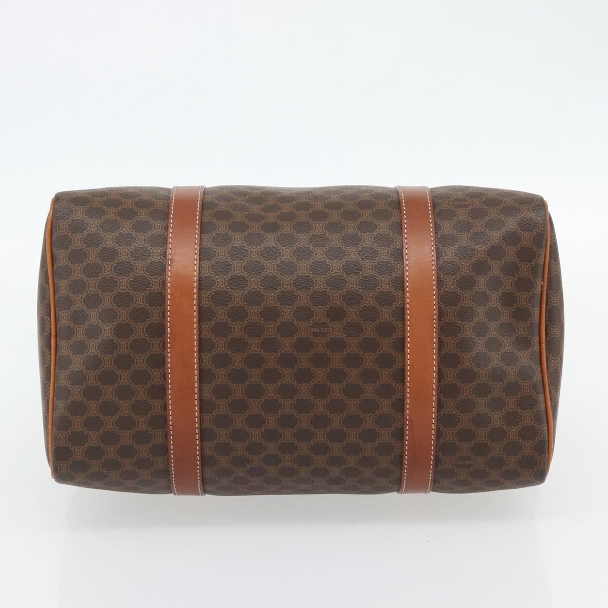 Celine Vintage Macadam Boston bag Canvas and Leather Bruin