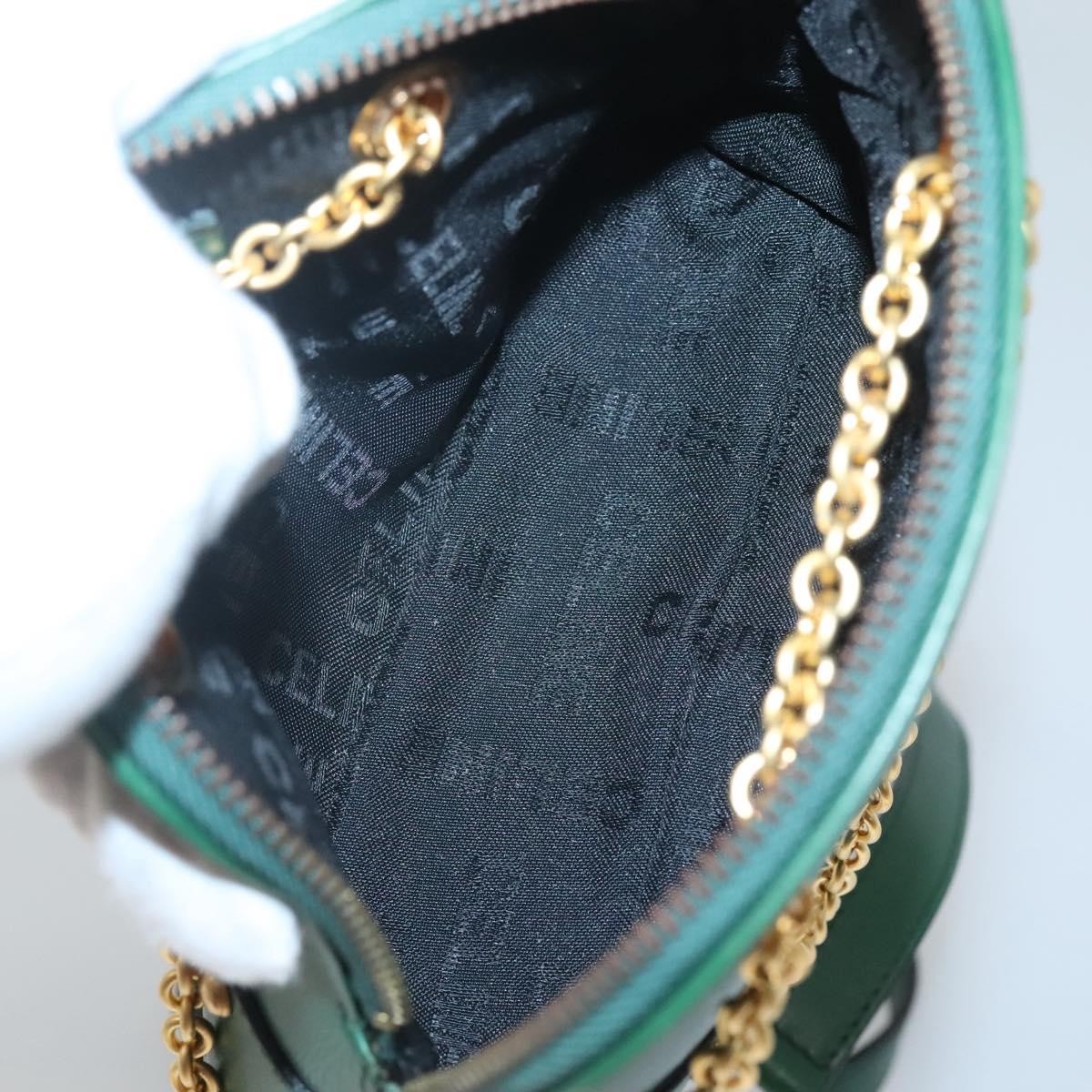 Celine Celine Chain Shoulder Bag Leather Groen