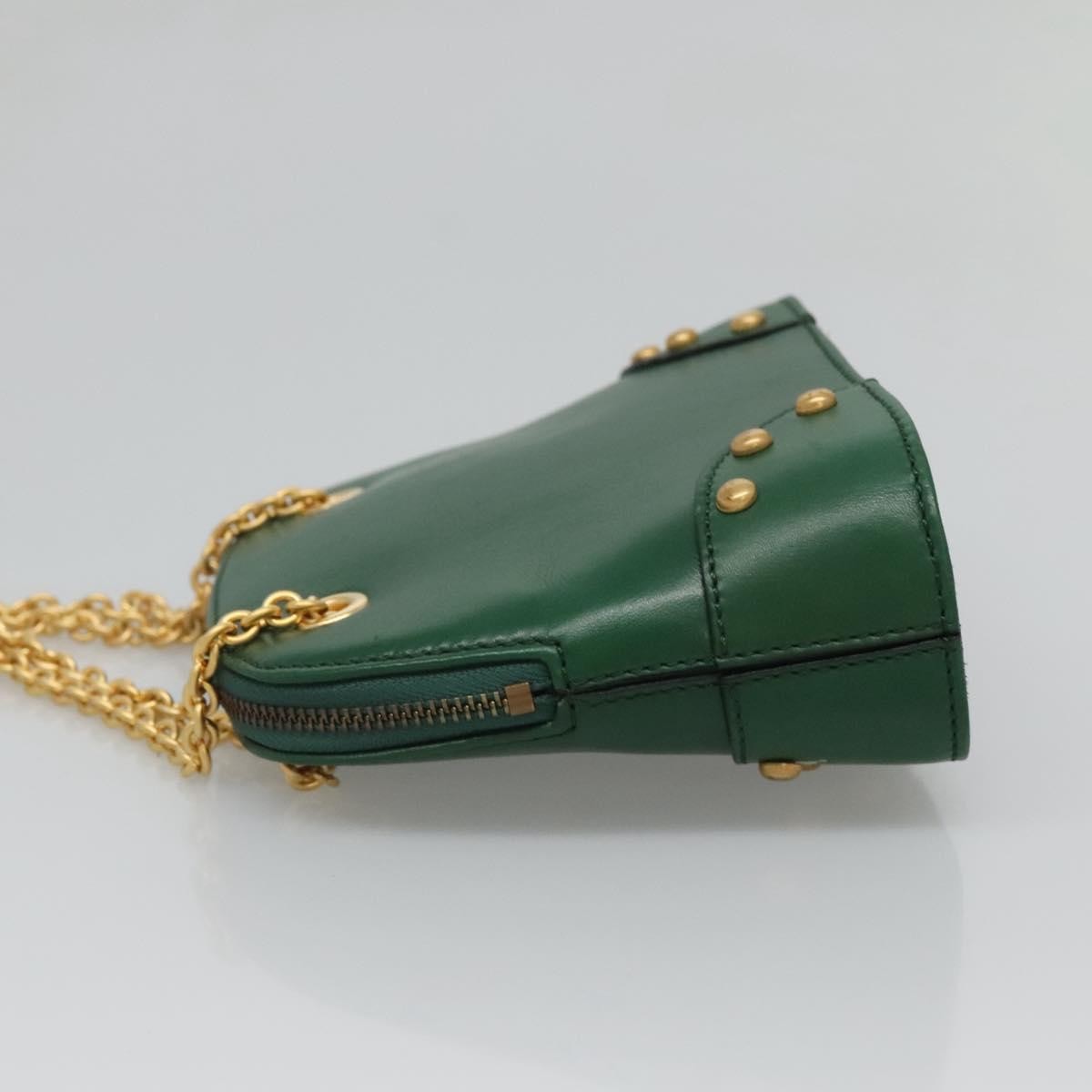 Celine Celine Chain Shoulder Bag Leather Groen