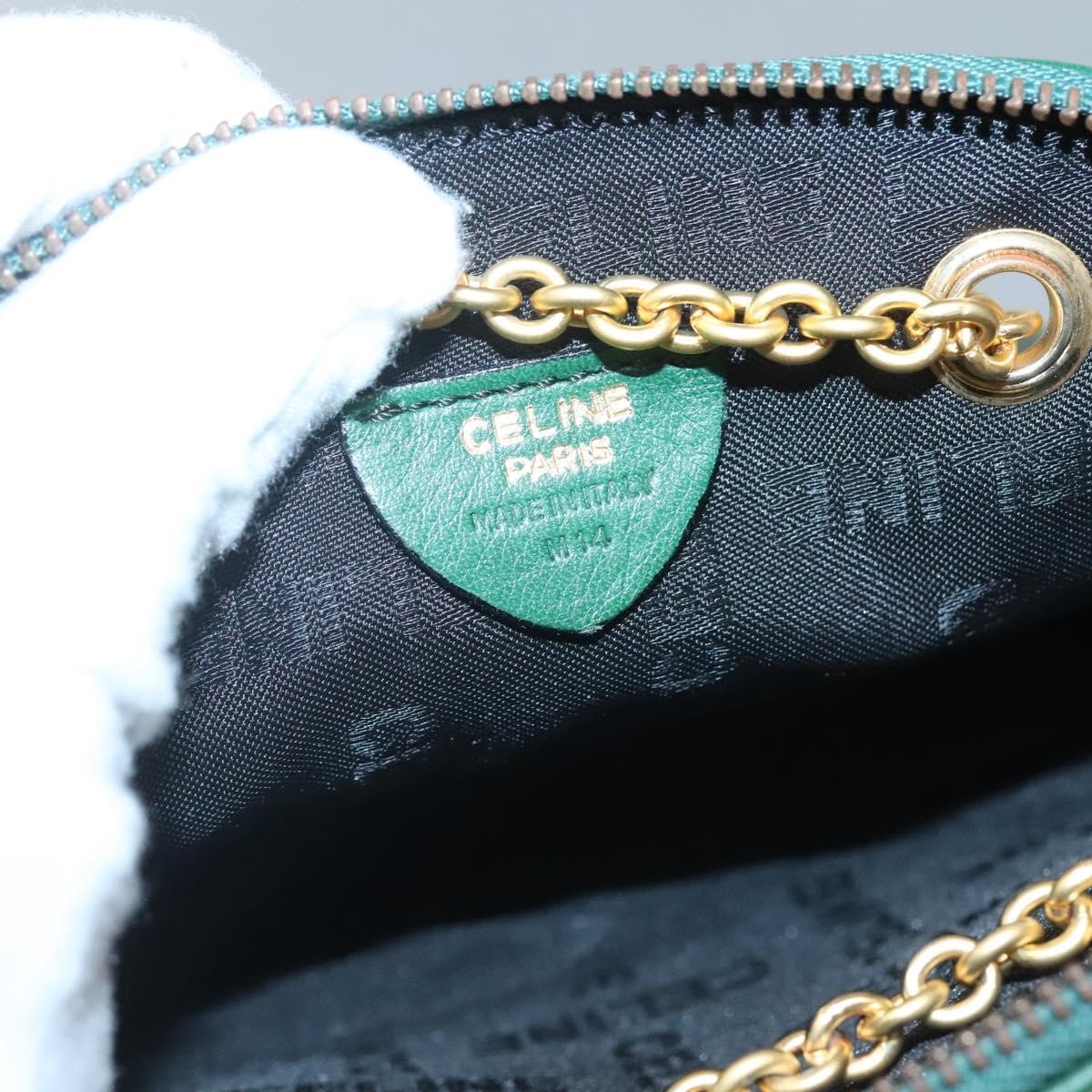 Celine Celine Chain Shoulder Bag Leather Groen