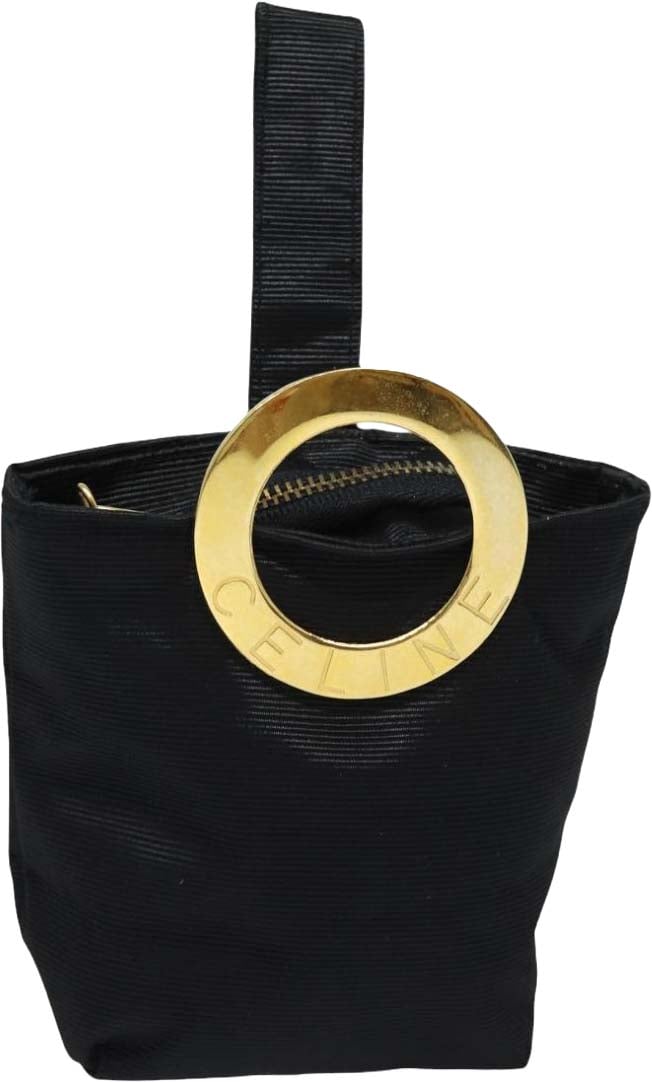 Celine Circle Logo Pouch Nylon Zwart