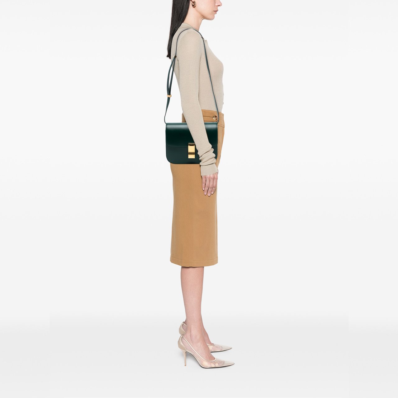 Celine Medium Calfskin Classic Box Groen