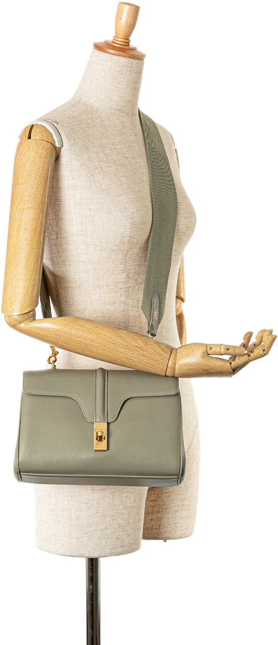 Celine Teen Smooth Calfskin Soft 16 Crossbody Groen