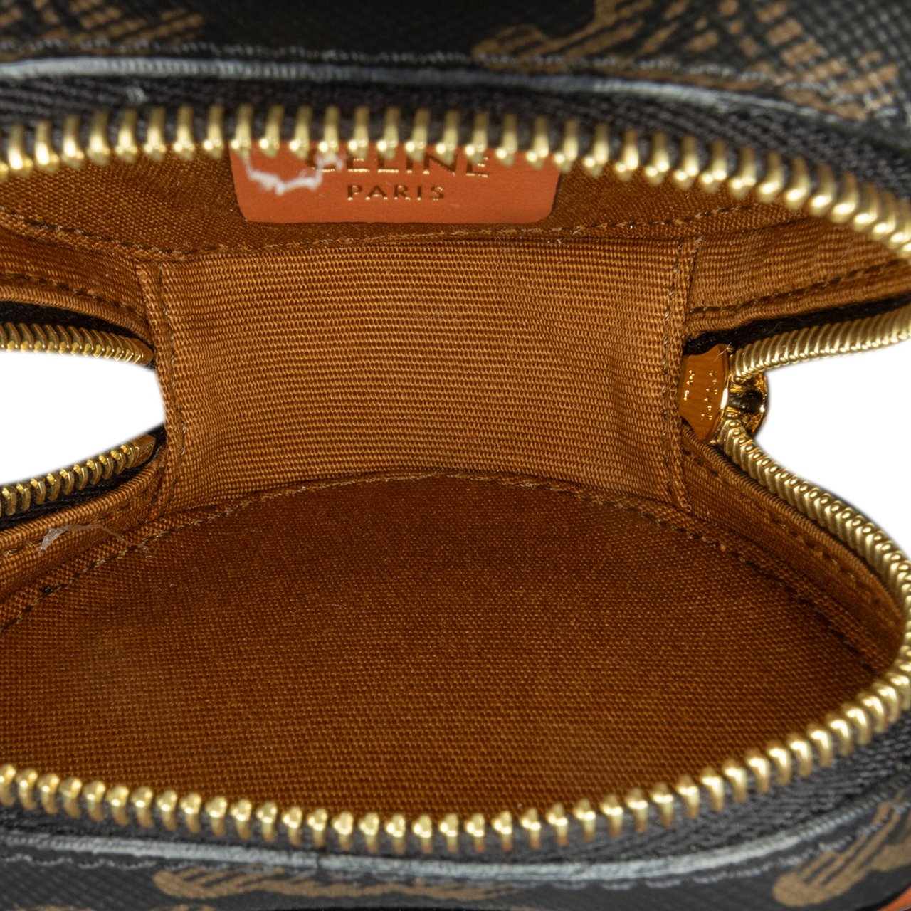 Celine Micro Triomphe Coated Canvas Heart Crossbody Bruin