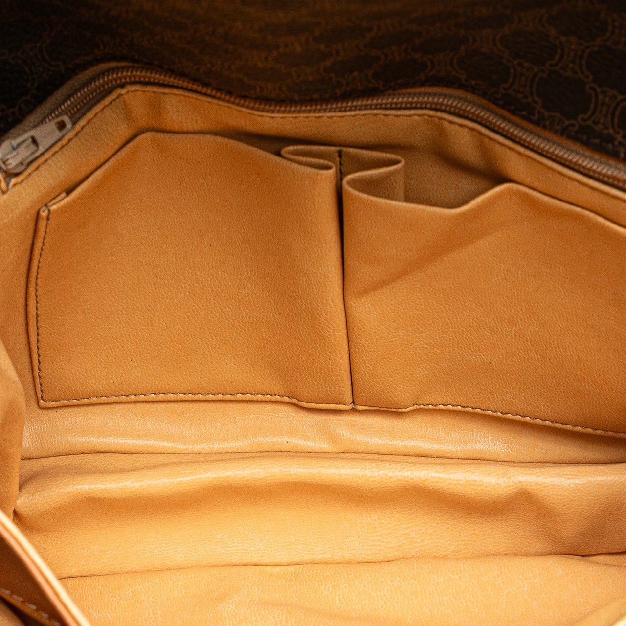 Celine Macadam Coated Canvas Clutch Bruin