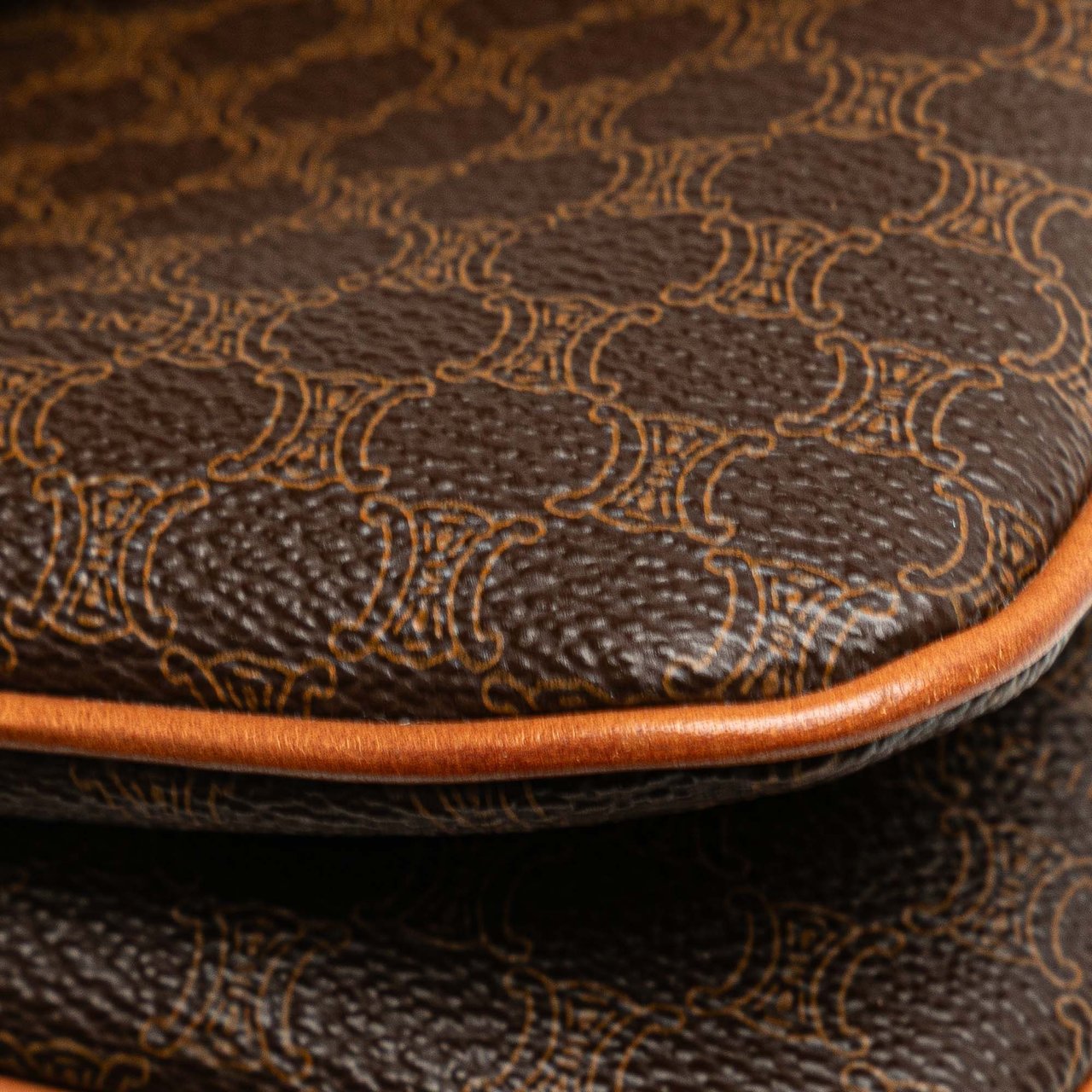Celine Macadam Coated Canvas Clutch Bruin