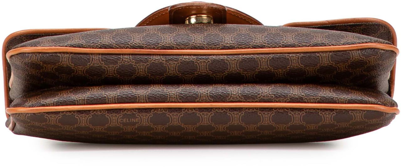 Celine Macadam Coated Canvas Clutch Bruin