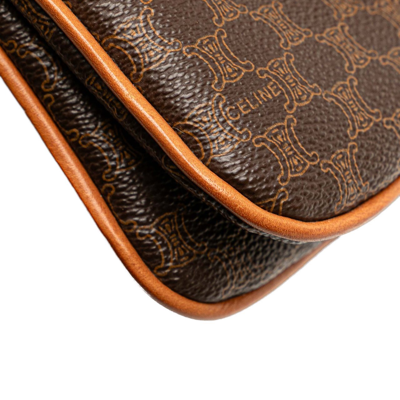 Celine Macadam Coated Canvas Clutch Bruin