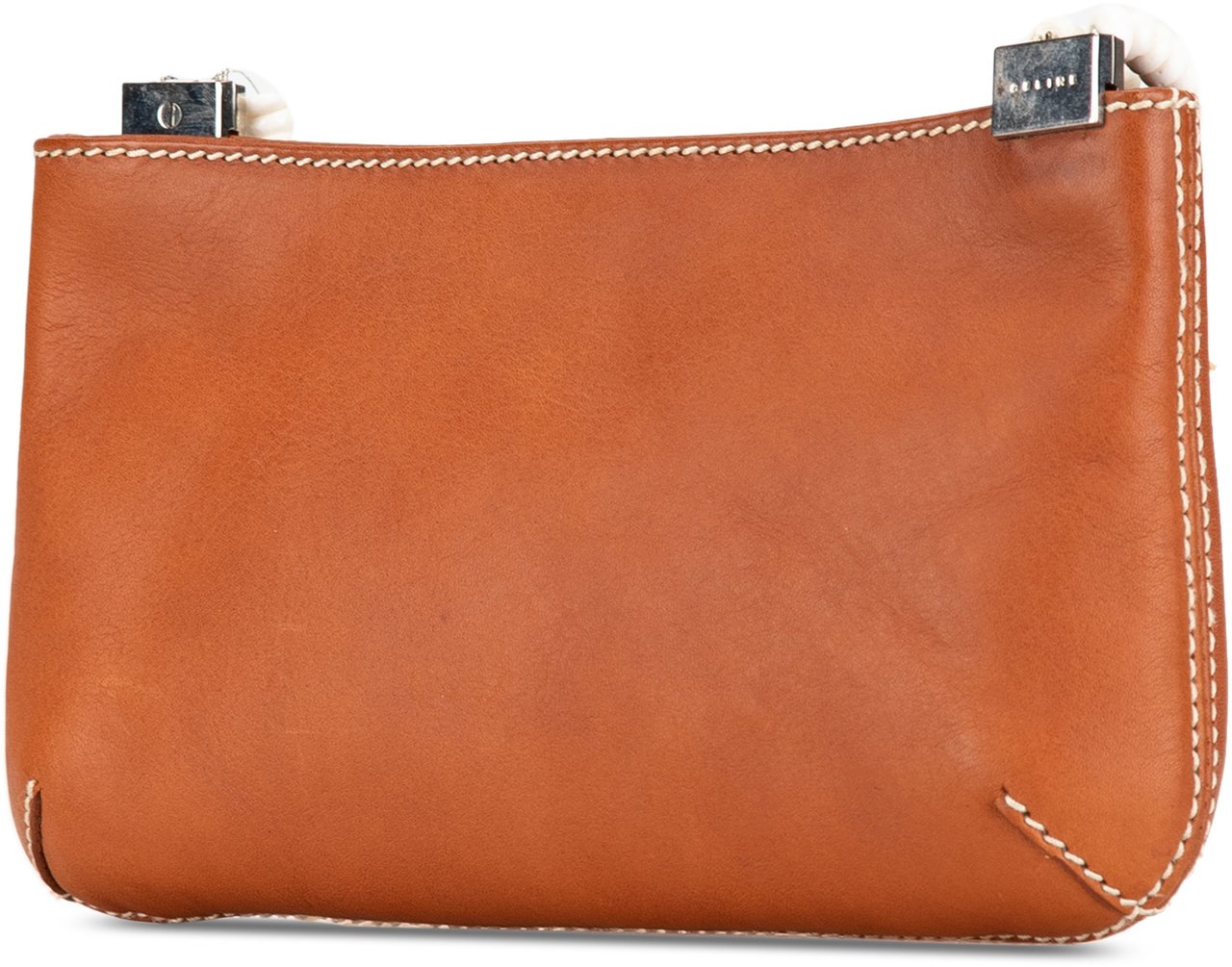 Celine Calfskin Shell Strap Shoulder Bag Bruin