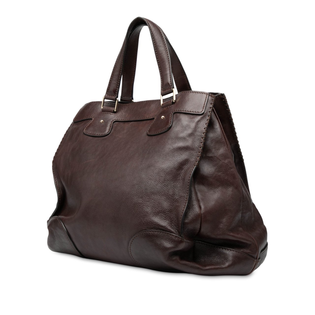 Celine Leather Orlov Satchel Bruin
