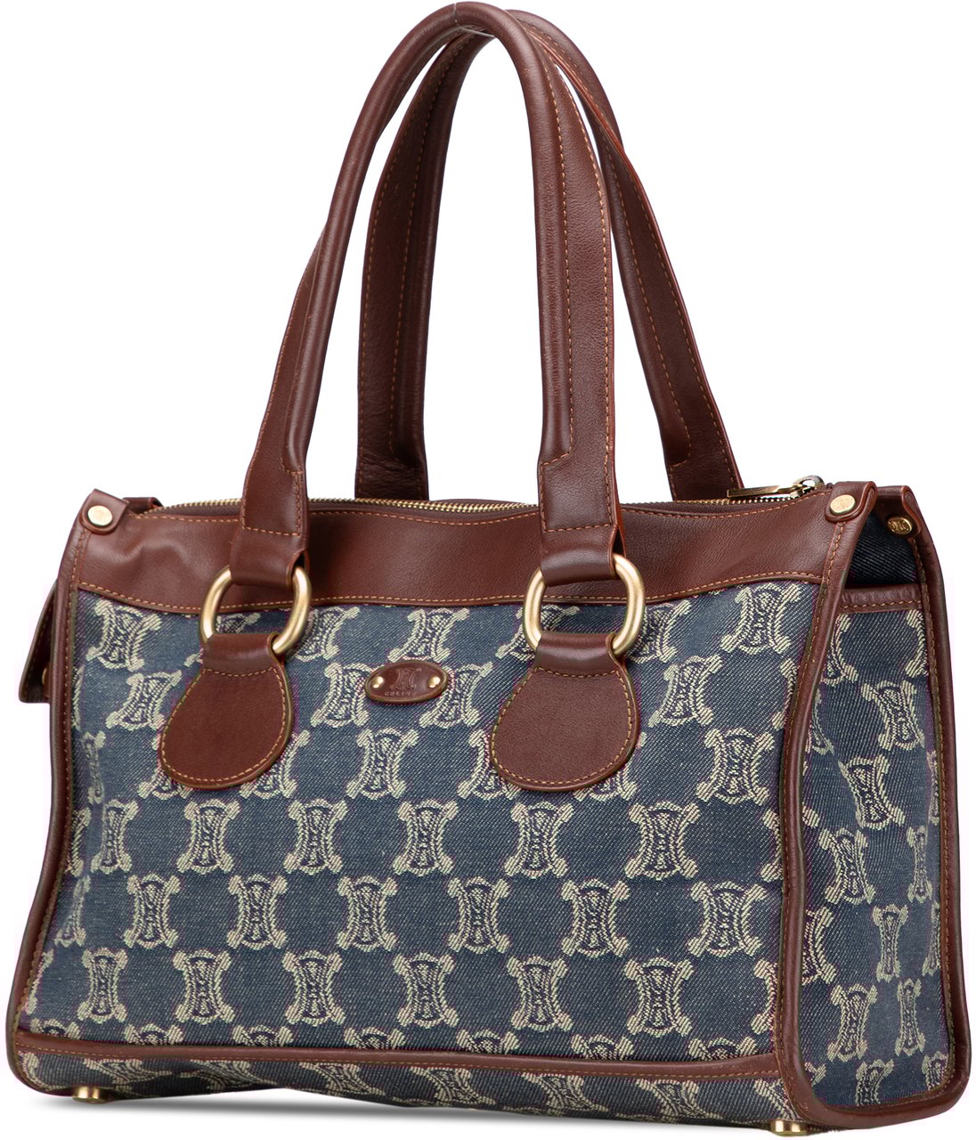Celine Macadam Denim Tote Blauw