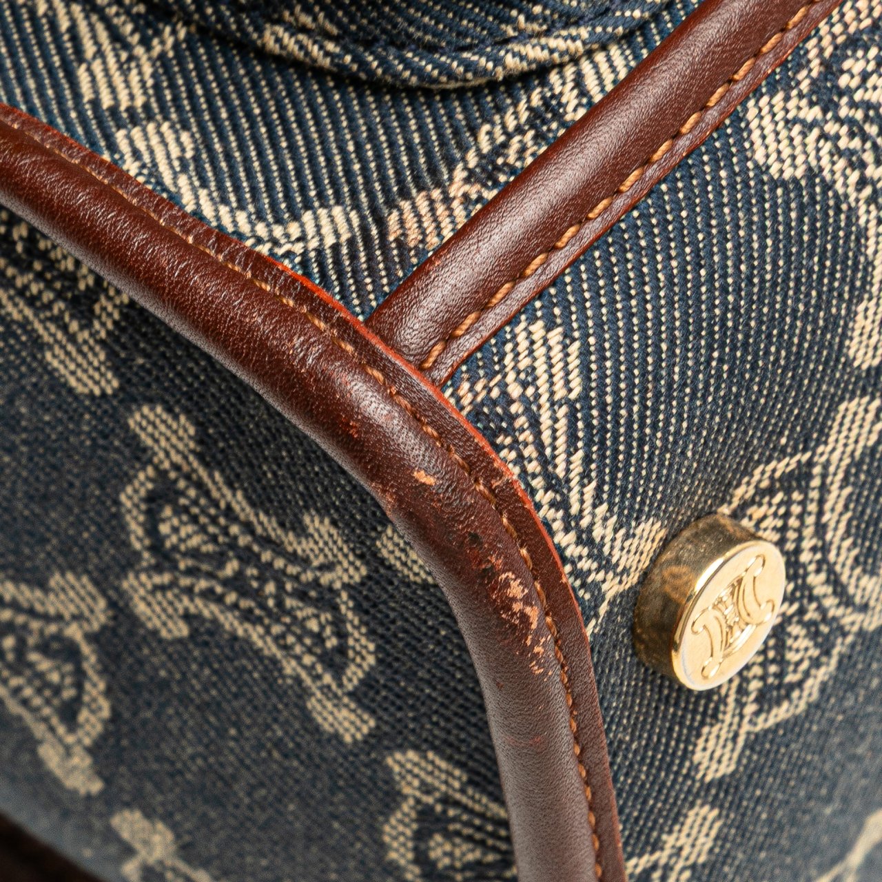 Celine Macadam Denim Tote Blauw