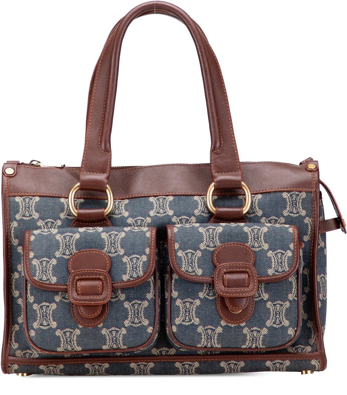 Celine Macadam Denim Tote Blauw