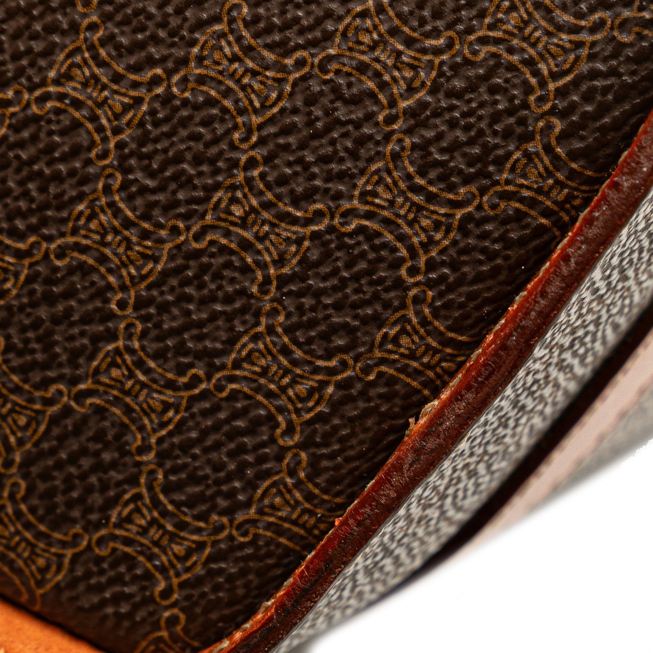 Celine Macadam Coated Canvas Triomphe Blason Handbag Bruin