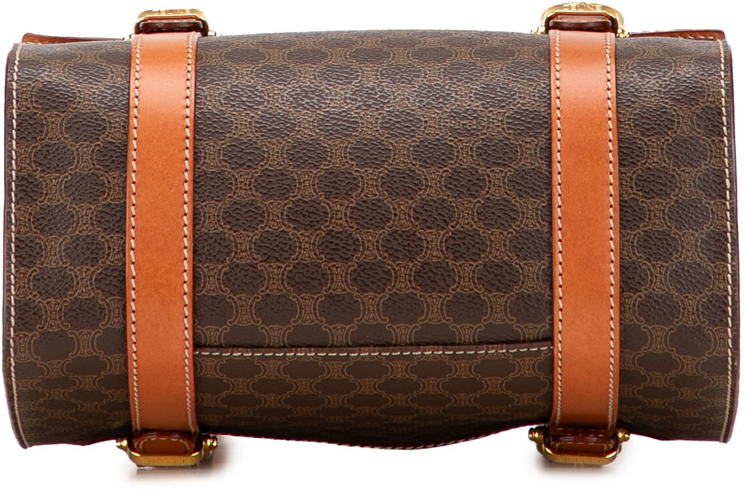 Celine Macadam Coated Canvas Triomphe Blason Handbag Bruin