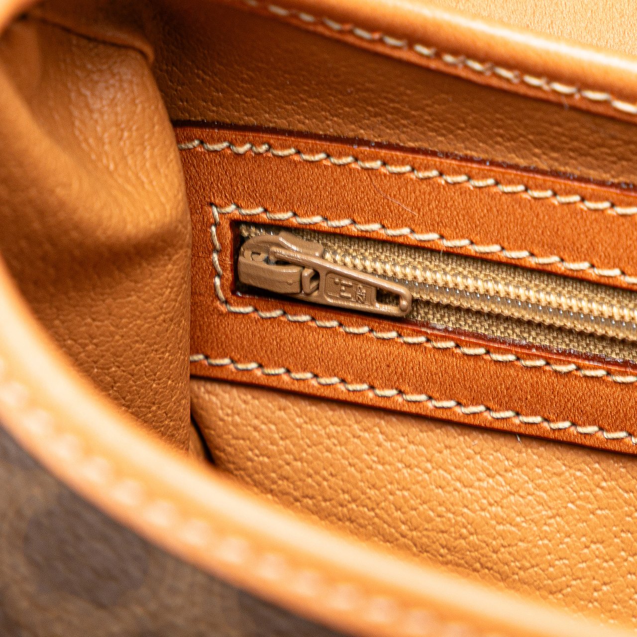 Celine Macadam Coated Canvas Triomphe Blason Handbag Bruin