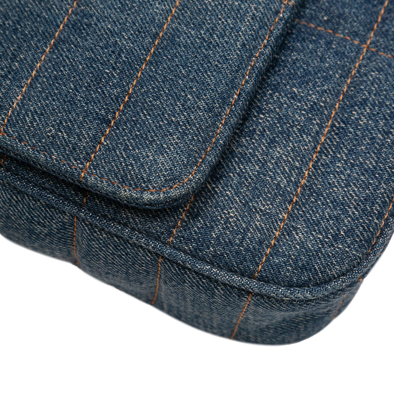 Celine Matelasse Denim Monochrome Chain Shoulder Bag Blauw