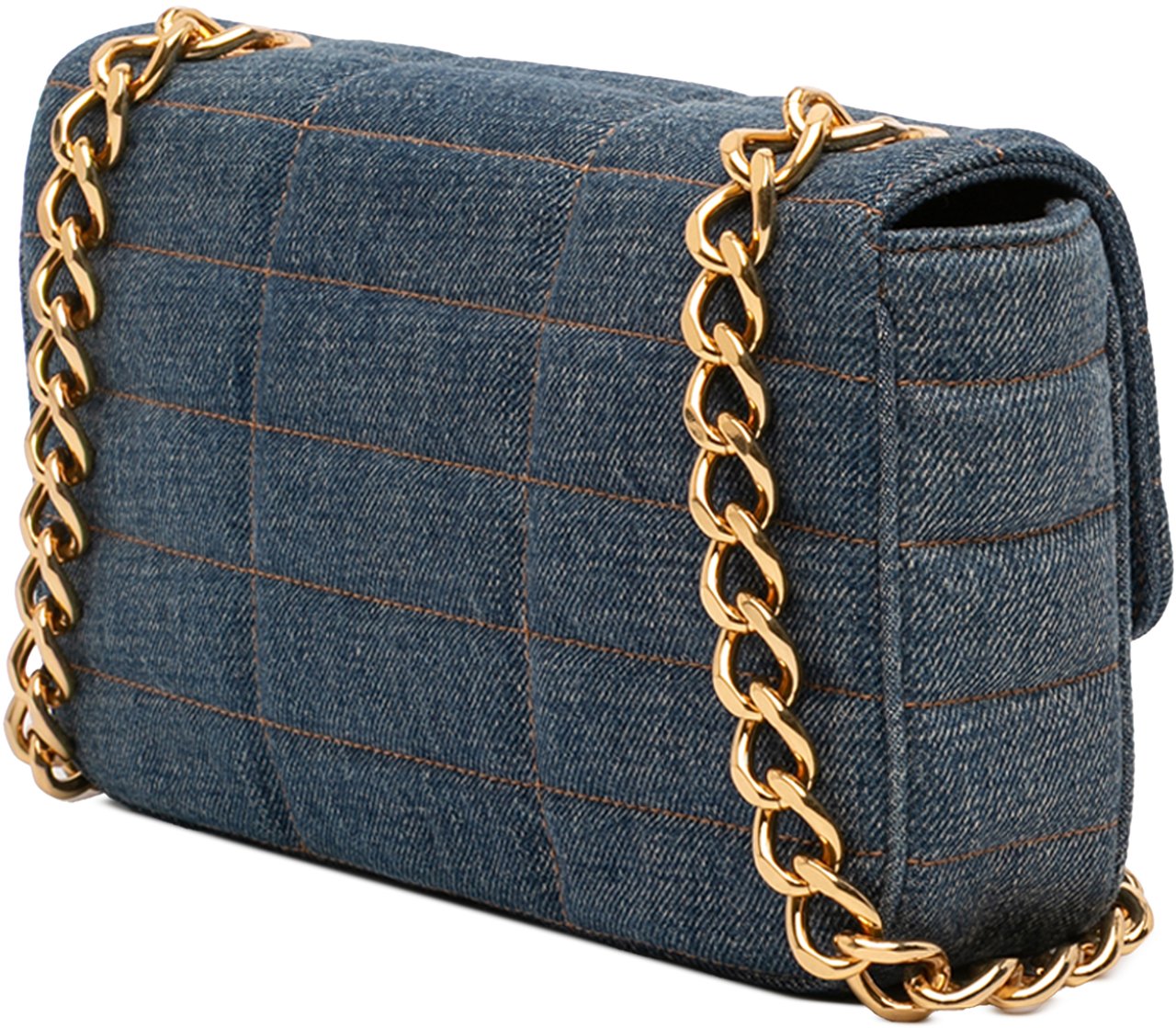 Celine Matelasse Denim Monochrome Chain Shoulder Bag Blauw