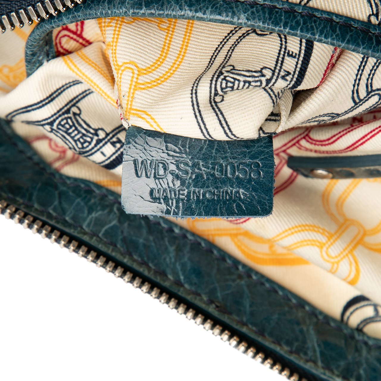 Celine Crinkled Patent Macadam Shoulder Bag Blauw