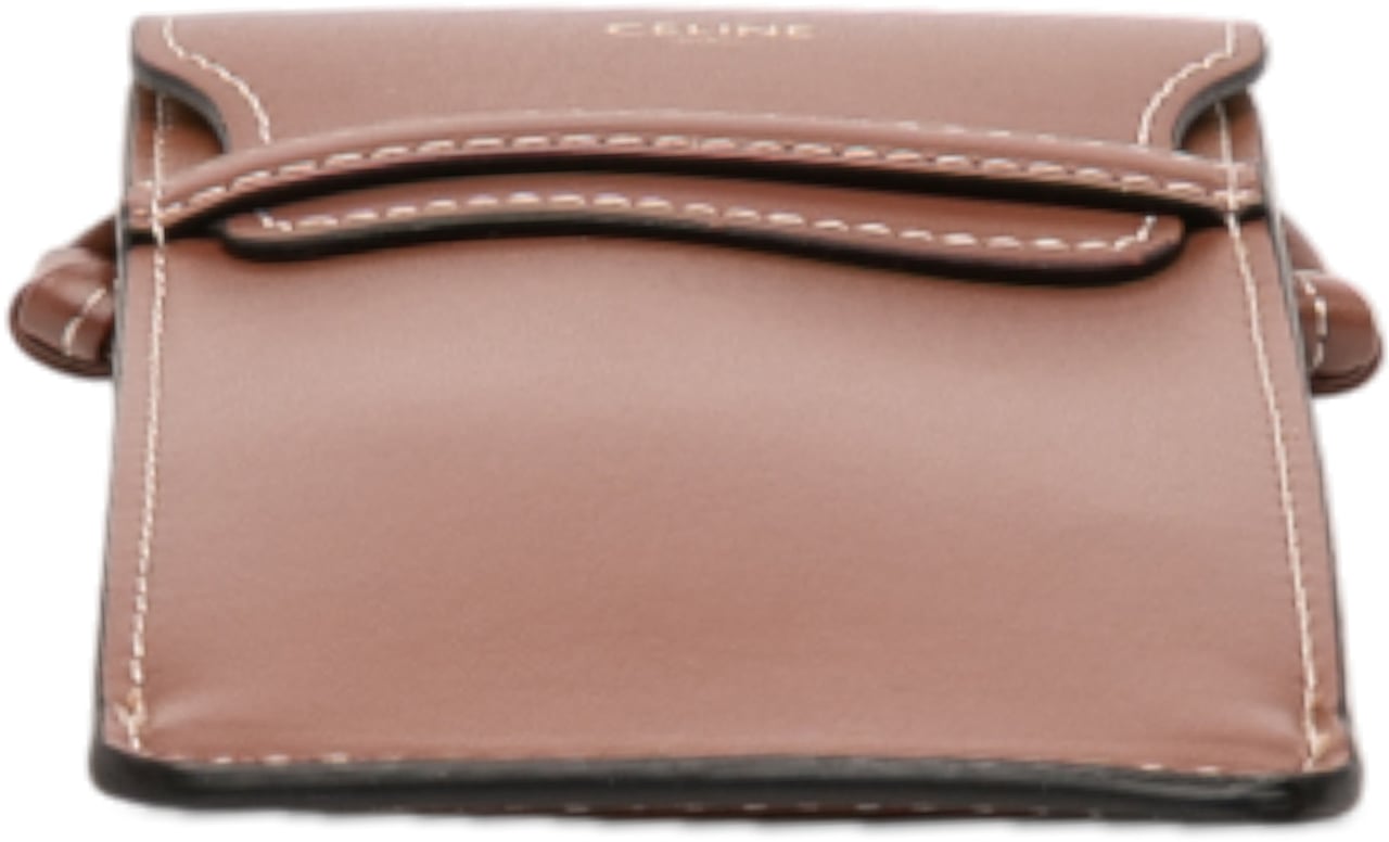 Celine Leather Phone Pouch Flap Crossbody Bruin