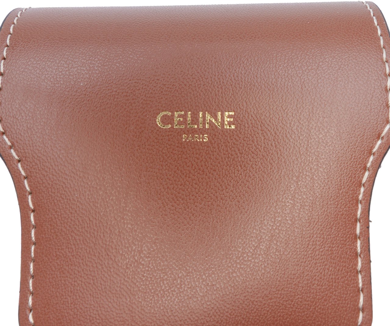 Celine Leather Phone Pouch Flap Crossbody Bruin