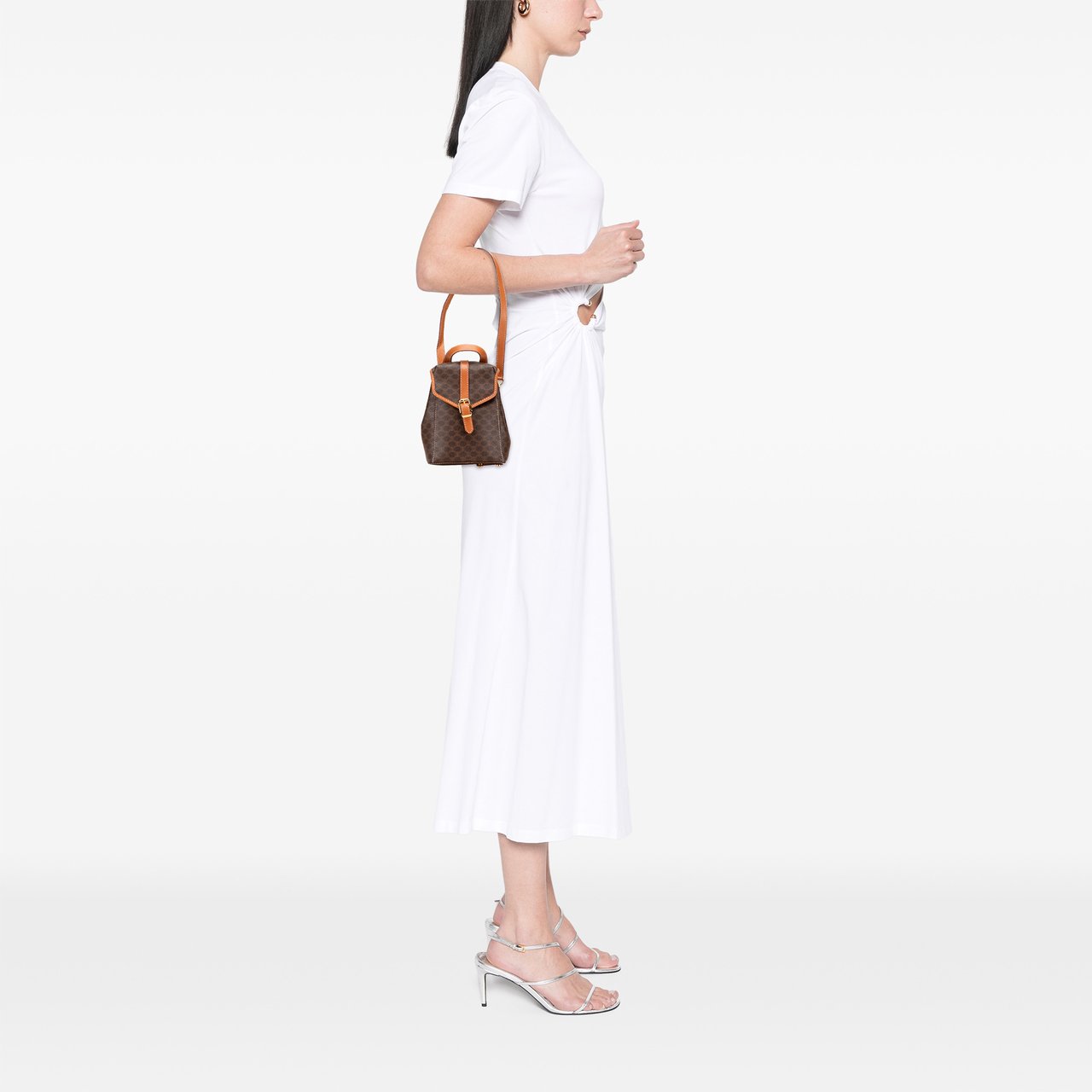 Celine Mini Macadam Coated Canvas Twin Backpack Bruin