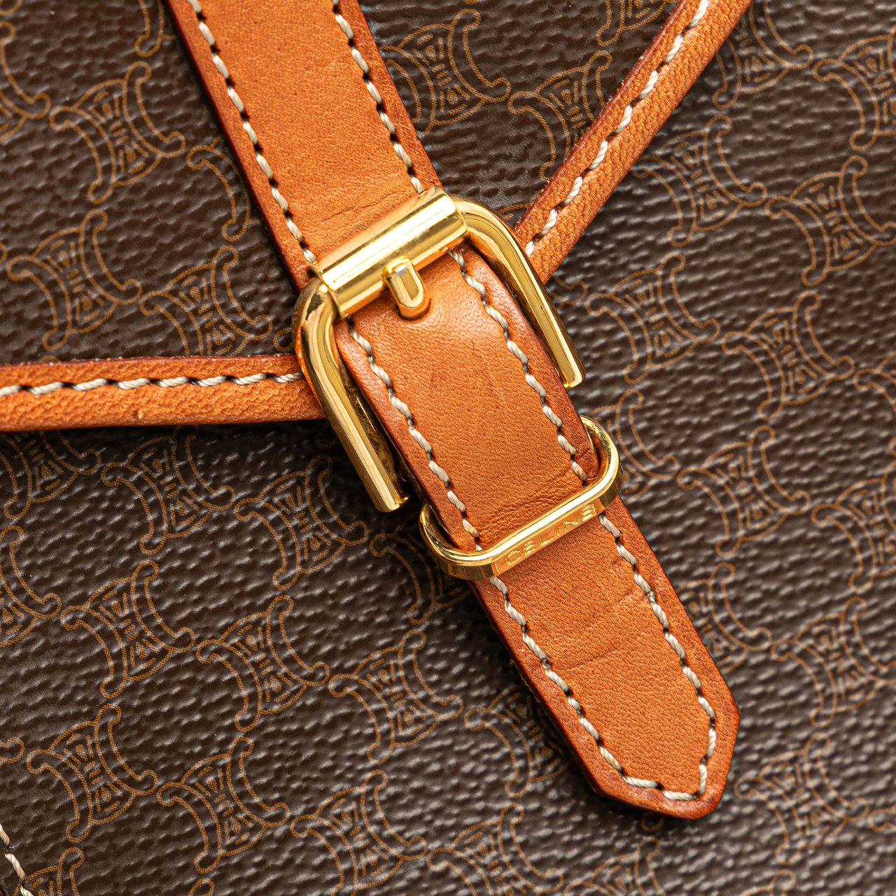 Celine Mini Macadam Coated Canvas Twin Backpack Bruin