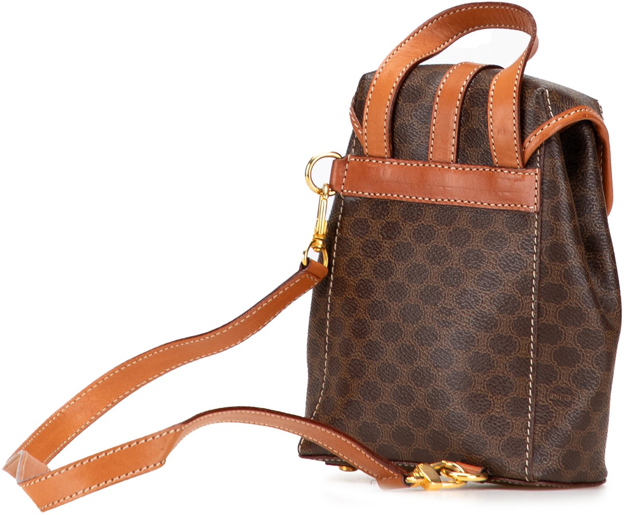 Celine Mini Macadam Coated Canvas Twin Backpack Bruin
