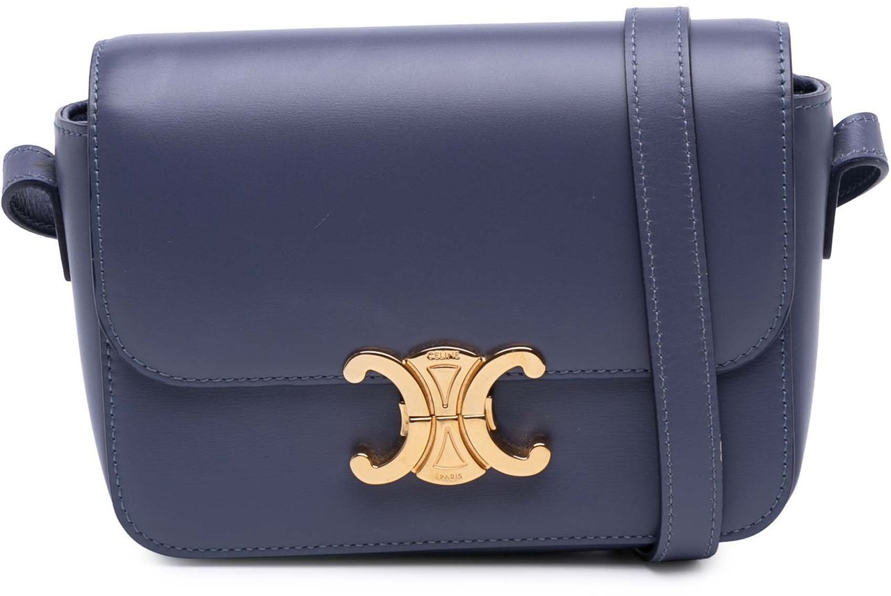 Celine Teen Shiny Calfskin Triomphe Crossbody Paars