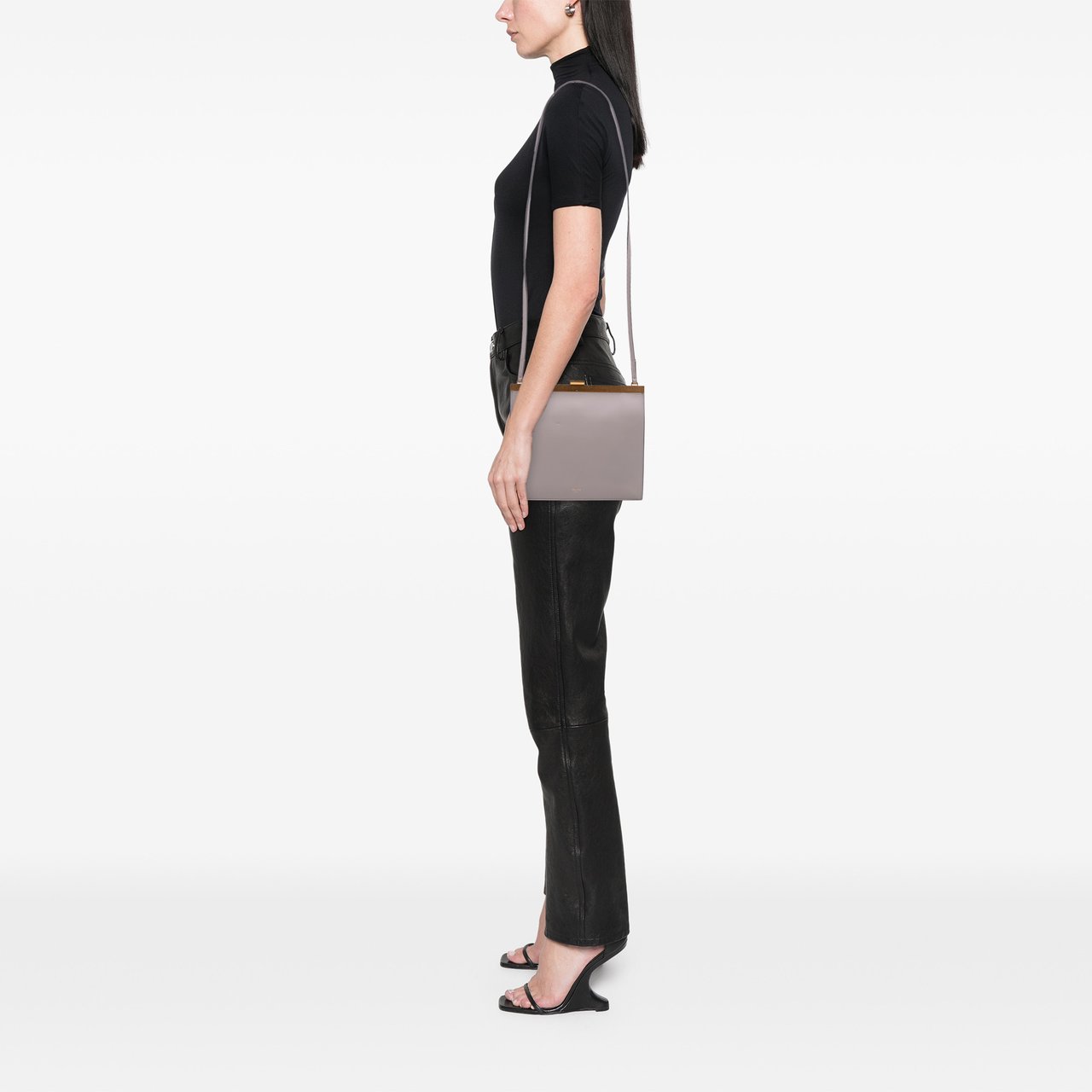 Celine Mini Smooth Calfskin Clasp Bag Grijs