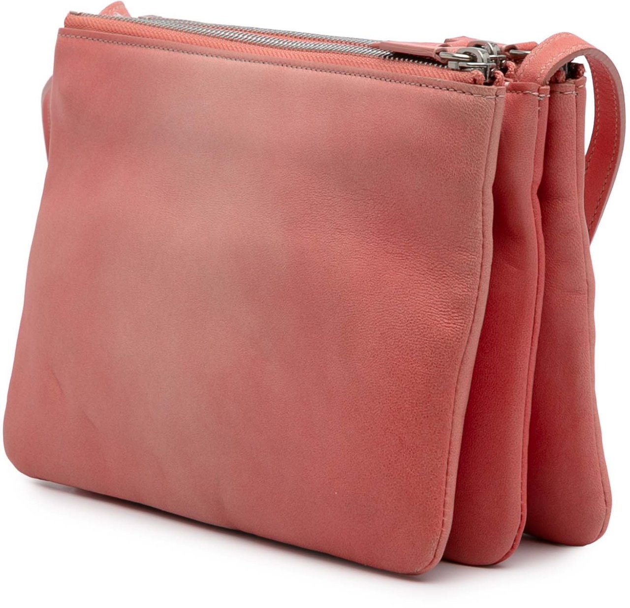Celine Small Lambskin Trio Crossbody Roze