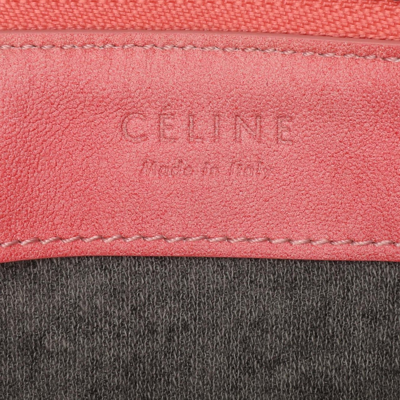Celine Small Lambskin Trio Crossbody Roze