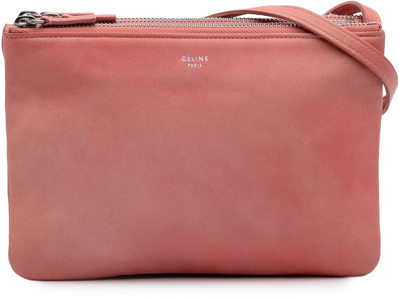 Celine Small Lambskin Trio Crossbody Roze