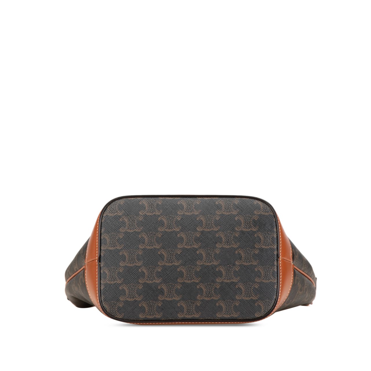 Celine Small Triomphe Coated Canvas Bucket Bag Bruin