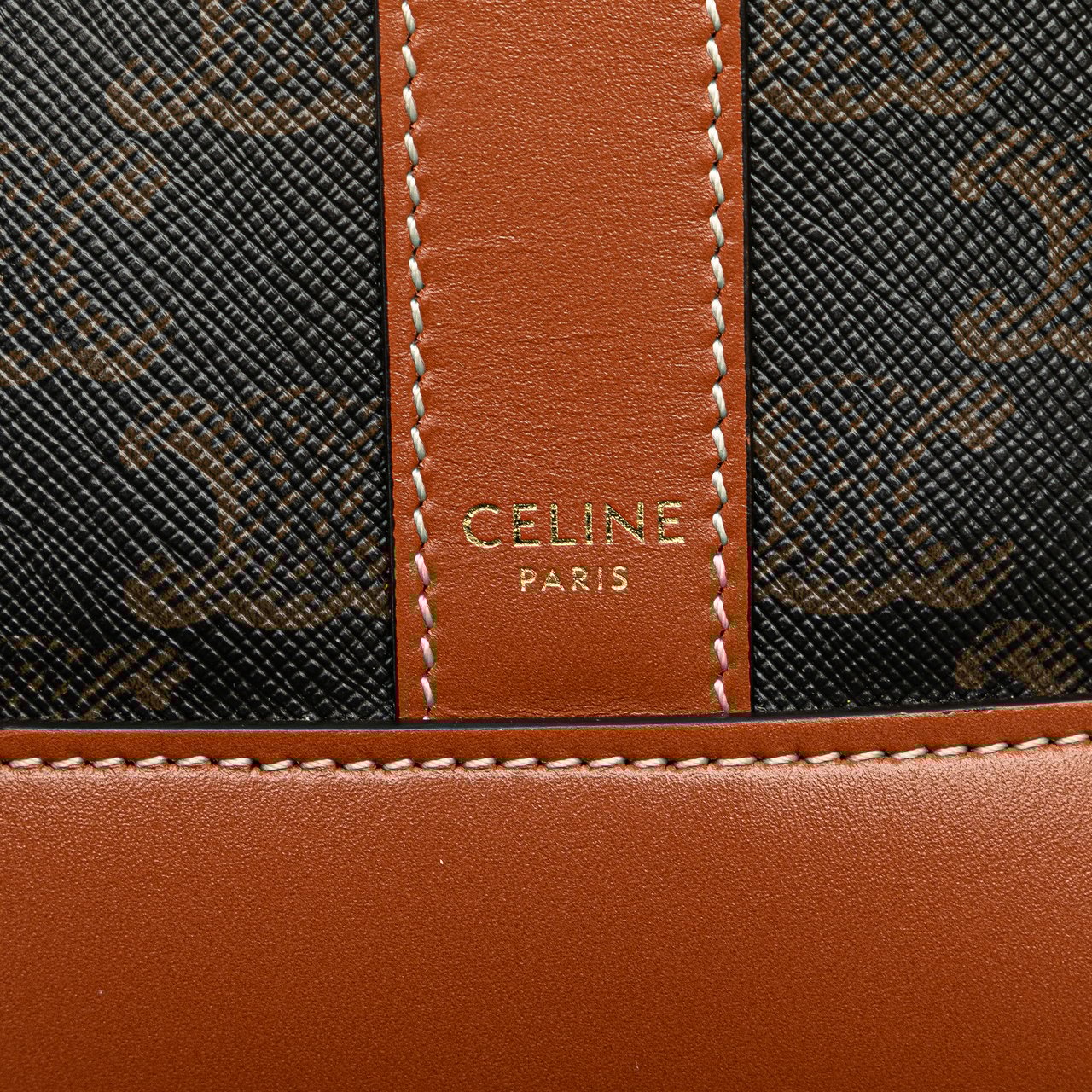 Celine Small Triomphe Coated Canvas Bucket Bag Bruin