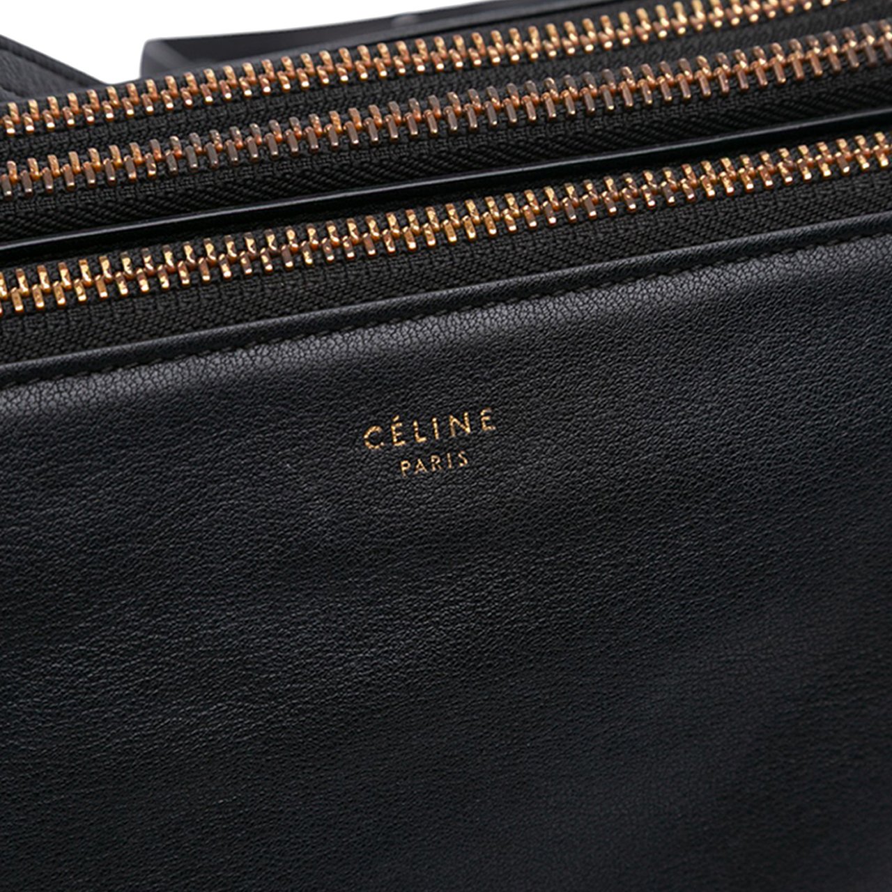 Celine Small Lambskin Trio Crossbody Zwart
