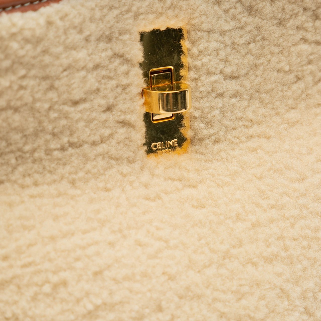 Celine Shearling Bucket 16 Bruin