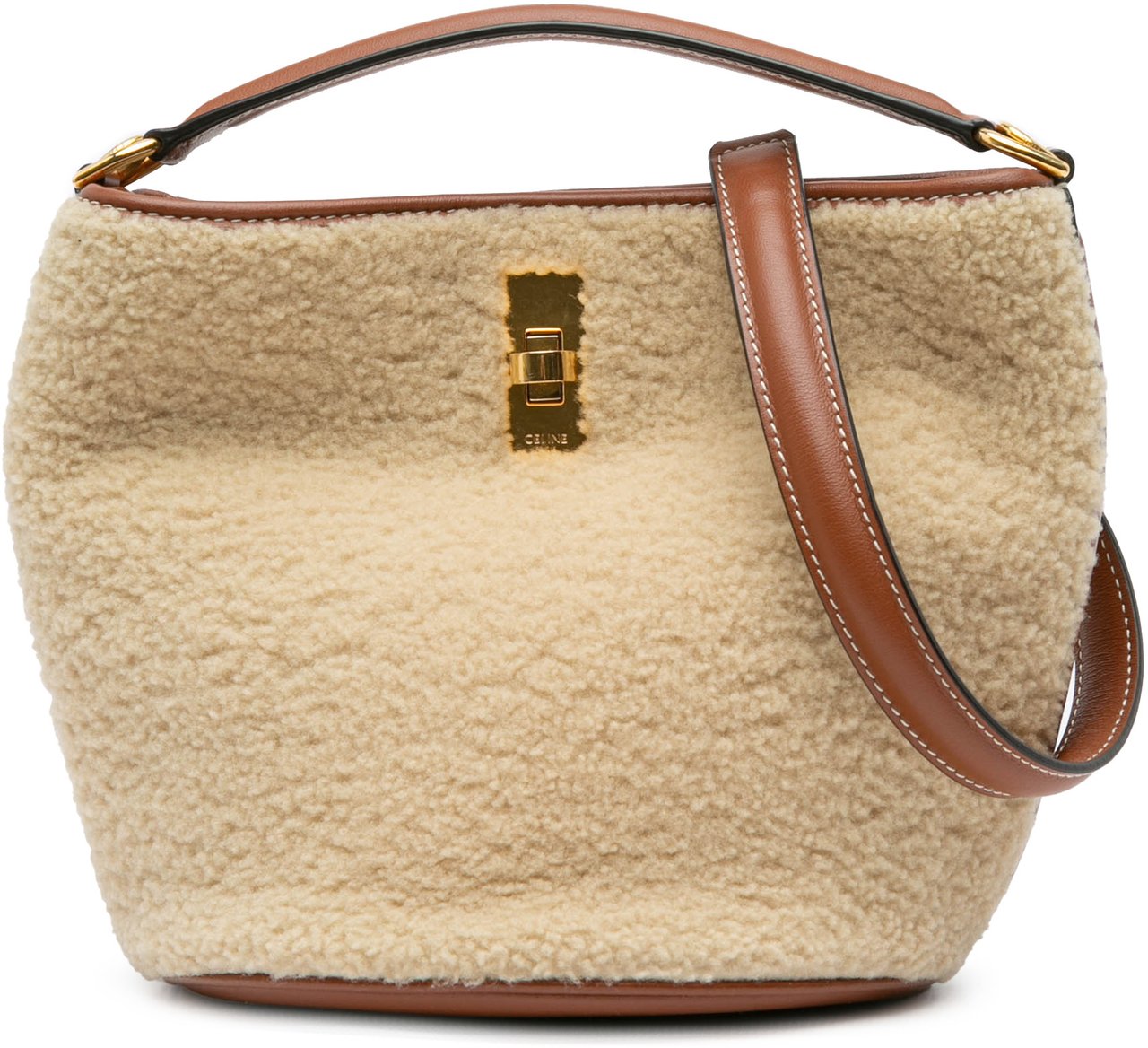 Celine Shearling Bucket 16 Bruin