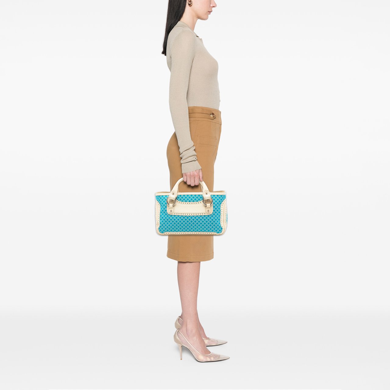 Celine Macadam Canvas Boogie Handbag Blauw