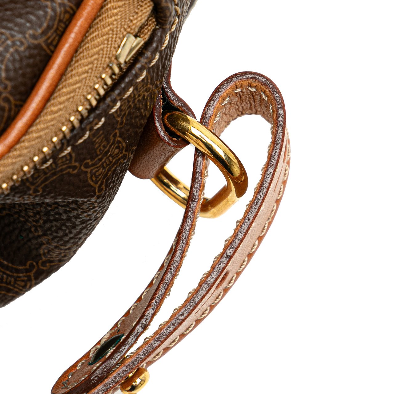 Celine Macadam Coated Canvas Satchel Bruin