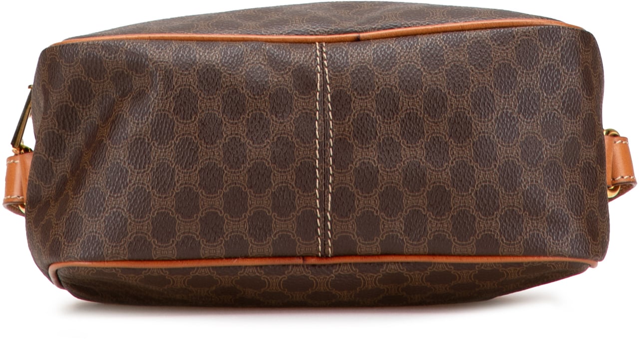 Celine Macadam Coated Canvas Satchel Bruin