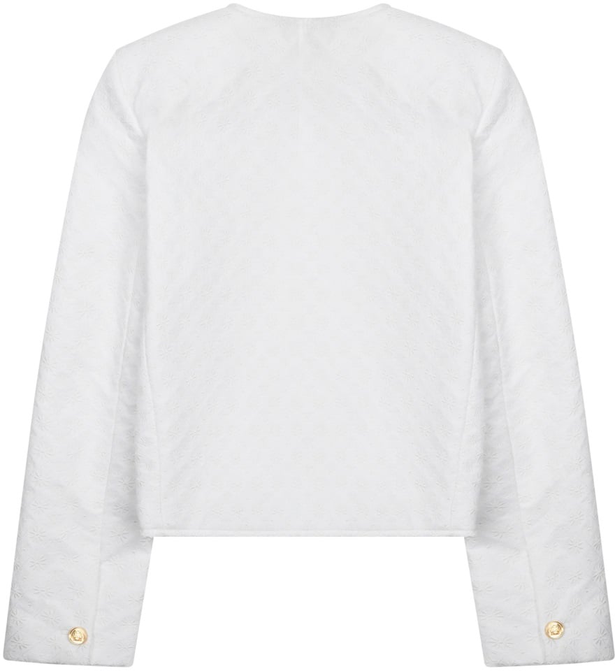 Celine Cropped Quilted Jacket With Gold-Tone Button Closure Wit