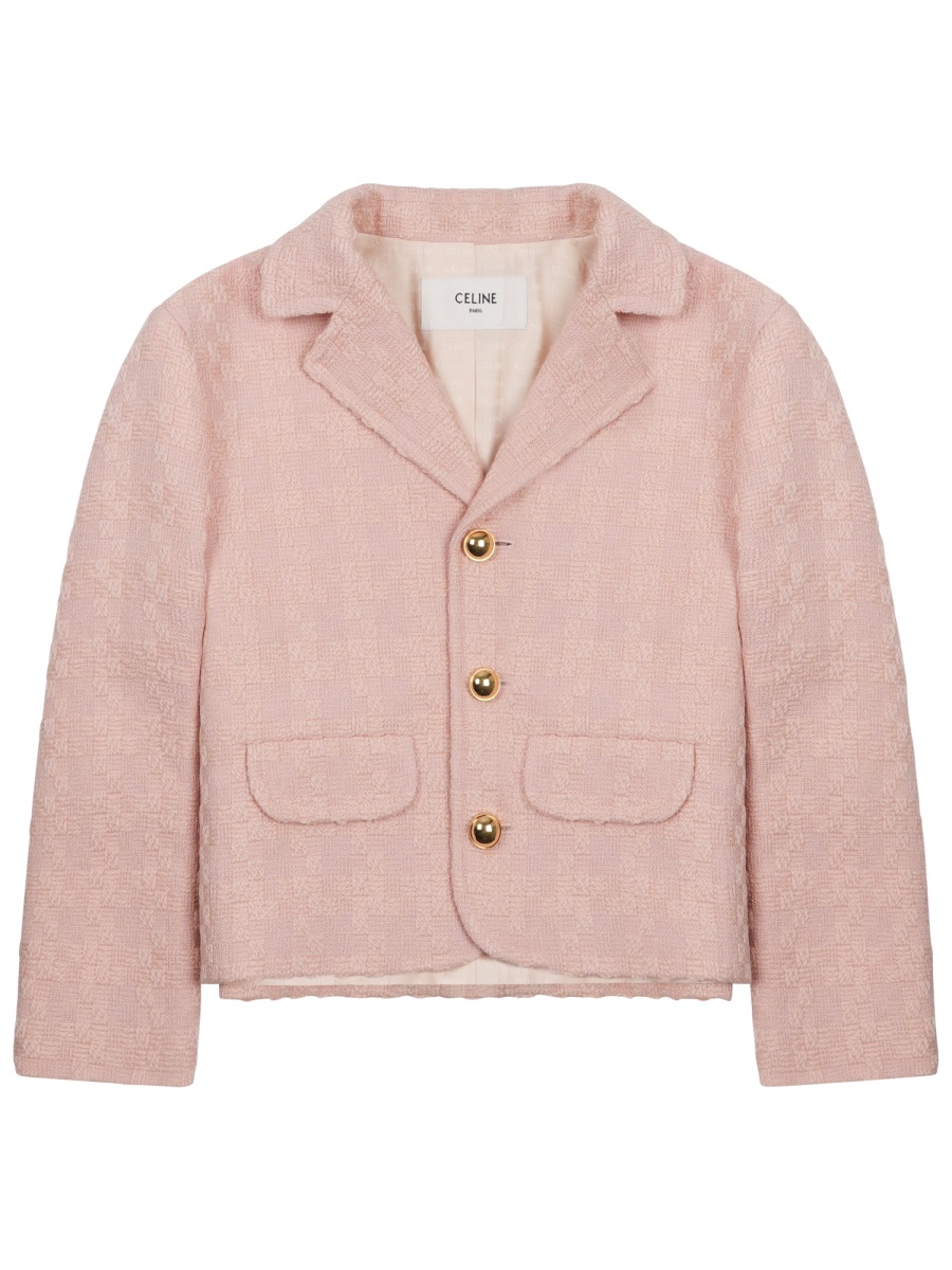 Celine Textured Cropped Wool-Blend Blazer Roze